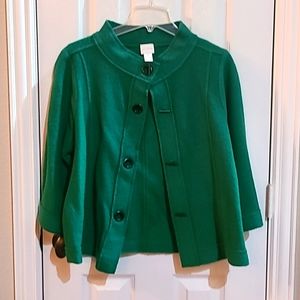 Chico's, green wool jacket, size 2